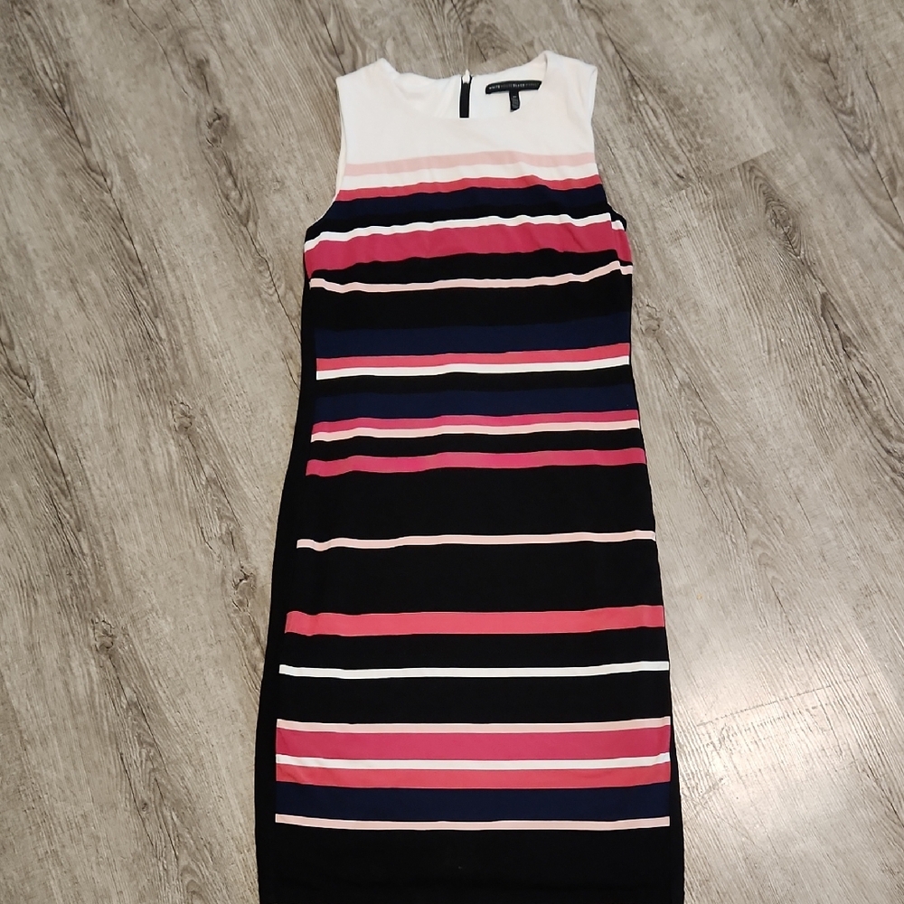 White House Black Market Striped Sleeveless Midi Dress